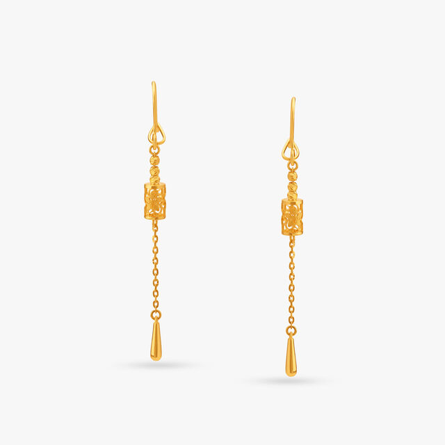 Slender Beaded Hoop Earrings