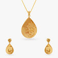 Sleek Serenity Pendant and Earrings Set 