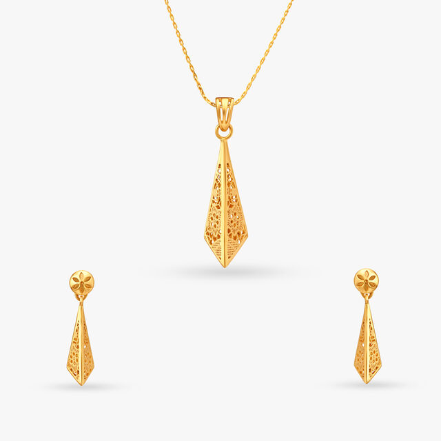 Graceful Touch Pendant and Earrings Set 