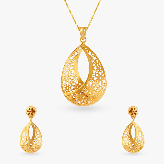 Joyful Crescendo Pendant and Earrings Set 