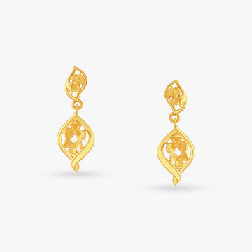 Drop Leaf Gold Jhumkas