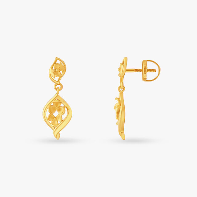 Drop Leaf Gold Jhumkas 2