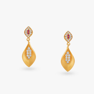 Leaf Gold Drop Earrings