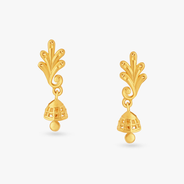 Golden Swirls Jhumka 