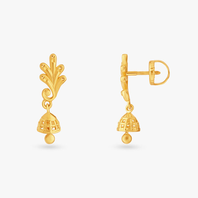 Golden Swirls Jhumka 2