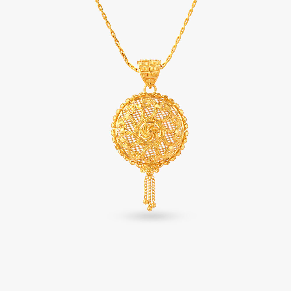Buy Gold Elegance Pendant Set at Best Price Tanishq US
