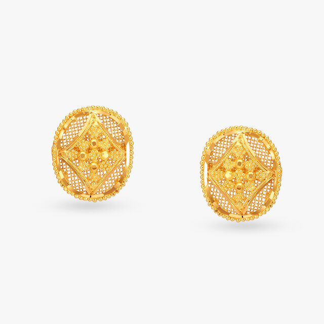 Vintage Gold Pendant and Earrings Set 4