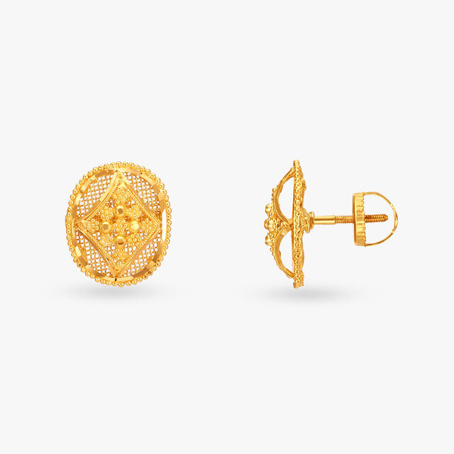 Vintage Gold Pendant and Earrings Set 5