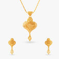 Exuberance Gold Pendant and Earrings Set 