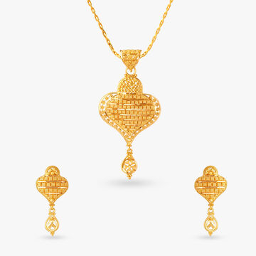 Exuberance Gold Pendant and Earrings Set