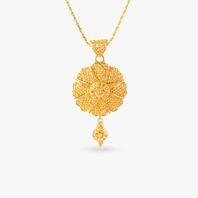 Gold Floral Majesty Pendant Set 2