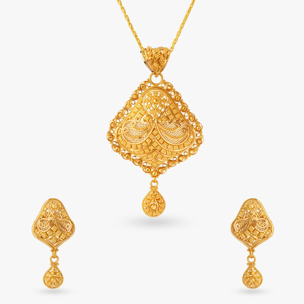 Buy Essence Of Joy Pendant and Earrings Set at Best Price Tanishq US