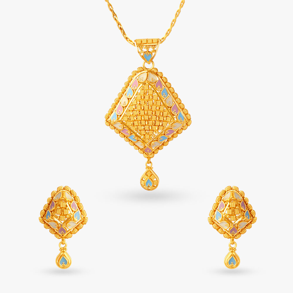 Tanishq pendant set collection with price online