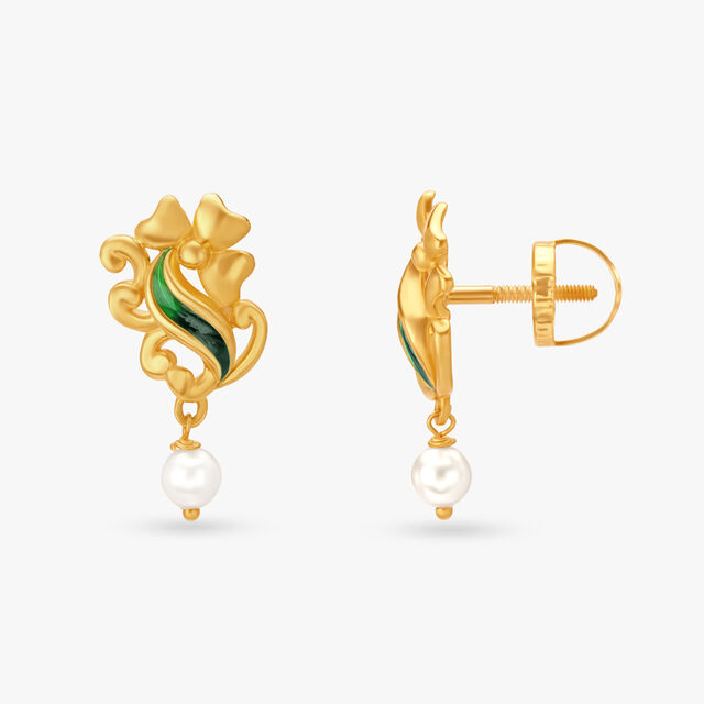 Floral Pearl Embrace Studs,,hi-res 2