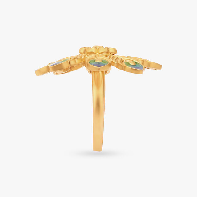 Peacock Plumes Cocktail Finger Ring 4