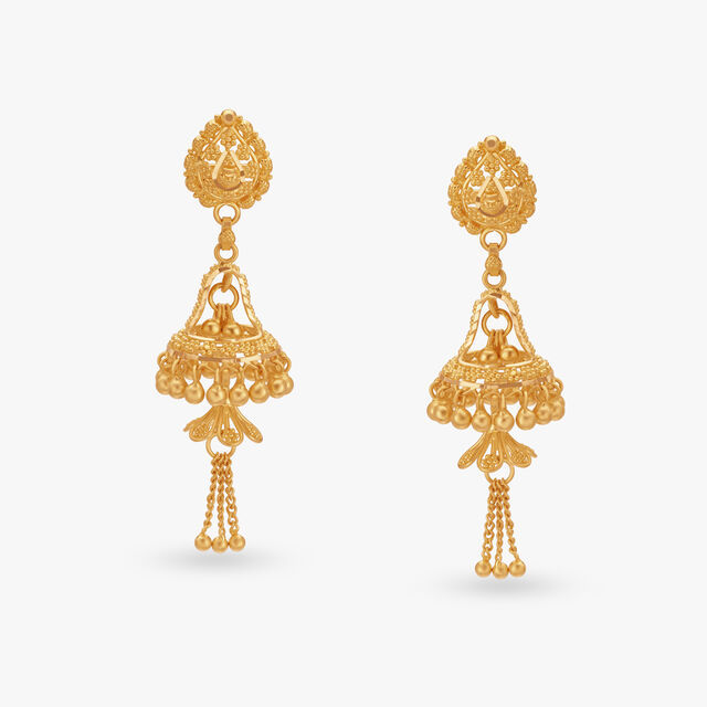 Buy Traditional Gold Jhumka Earrings at Best Price | Tanishq US