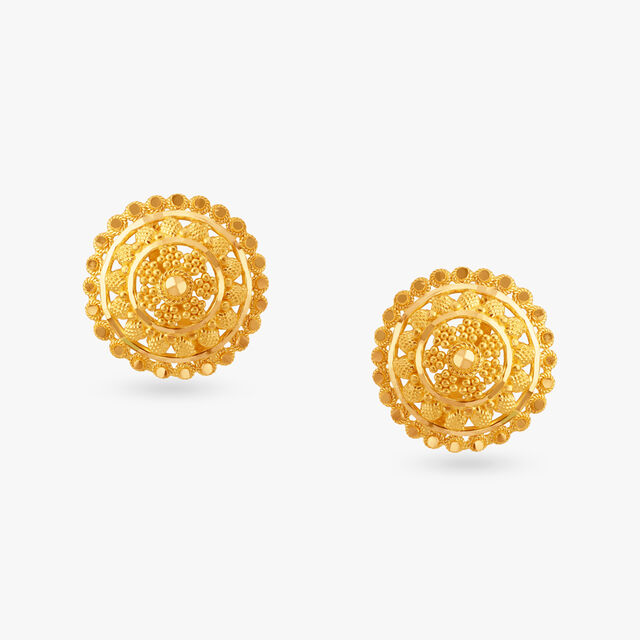 Golden Charms Stud Earrings 