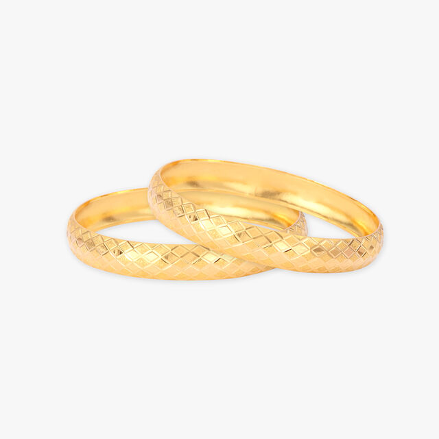 Symmetrical Gold Bangles