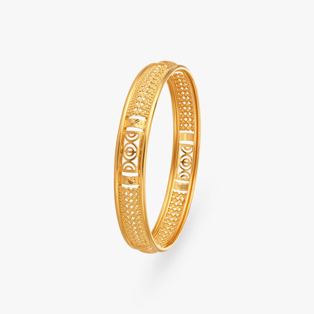 Filigree Elegance Gold Bangle