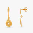 Spiral Teardrop Gold Earrings 2