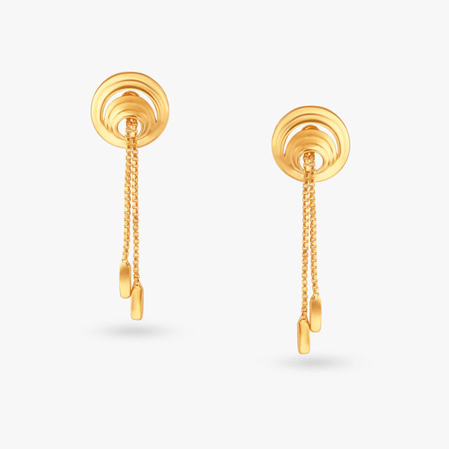 Cascading Gold Chain Earrings 
