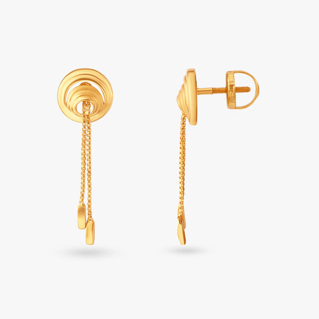 Cascading Gold Chain Earrings 2
