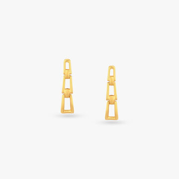 Linked Rhythm Gold Drop Earrings