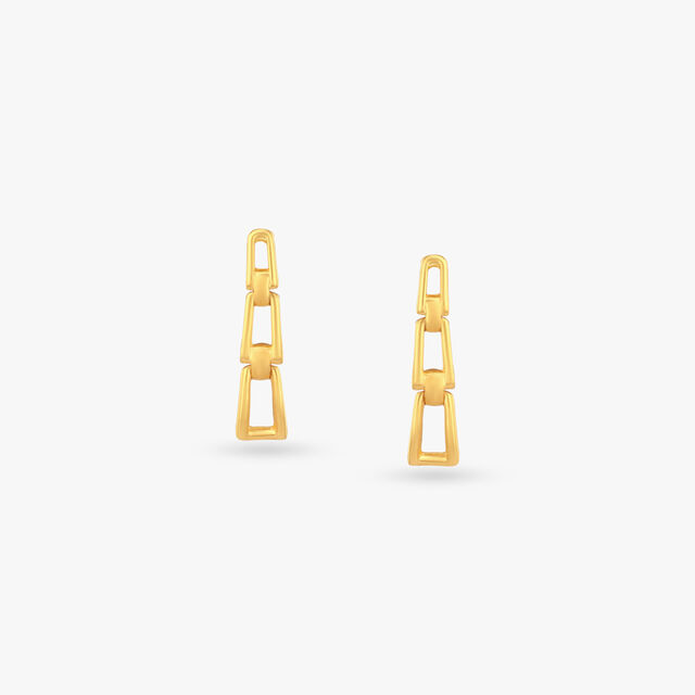Linked Rhythm Gold Drop Earrings 