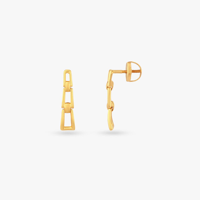 Linked Rhythm Gold Drop Earrings 2