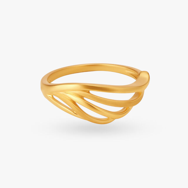 Abstract Gold Finger Ring