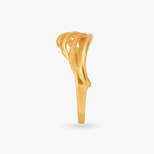 Abstract Gold Finger Ring