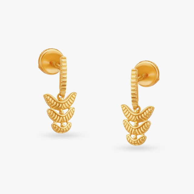 Winged Dangler Hoop Earrings 