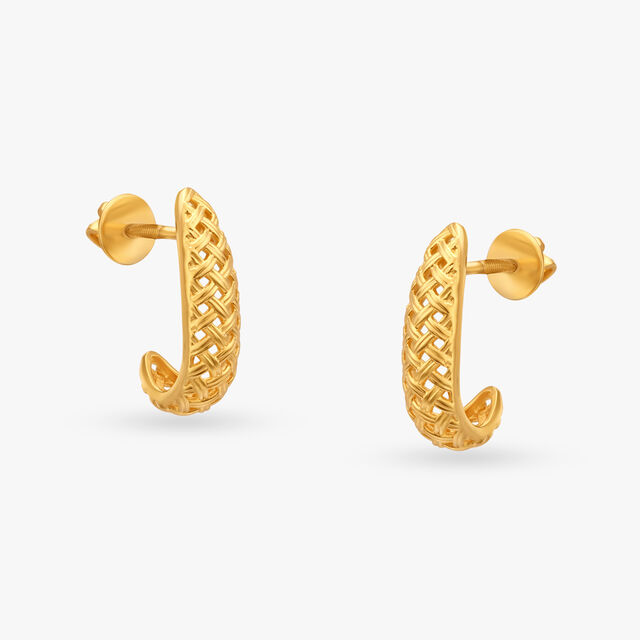 Criss Cross Style Hoop Earrings