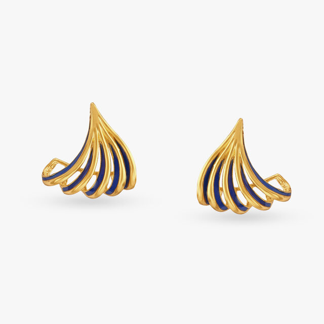 Abstract Gold Fan Earrings