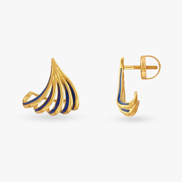Abstract Gold Fan Earrings