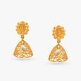 Floral Crest Gold Earrings 
