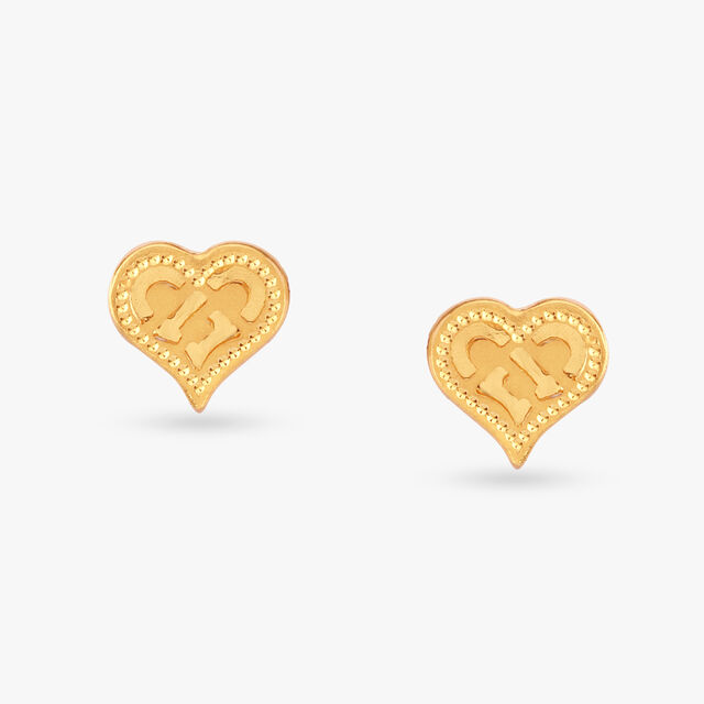Heartthrob Gold Stud Earrings 