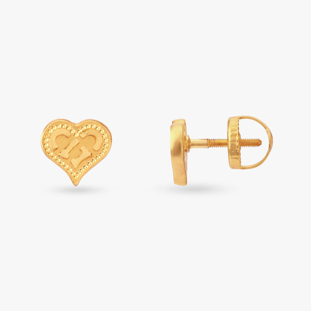 Heartthrob Gold Stud Earrings 2
