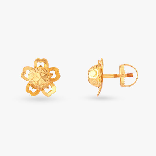 Petal Gold Stud Earrings 2