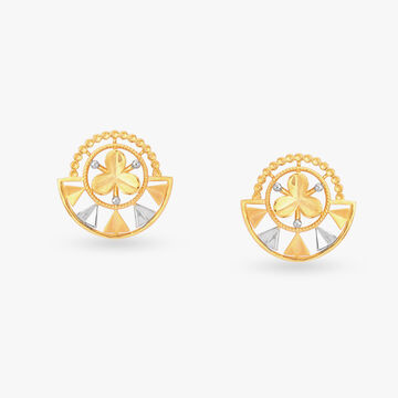 Sunburst Gold Stud Earrings