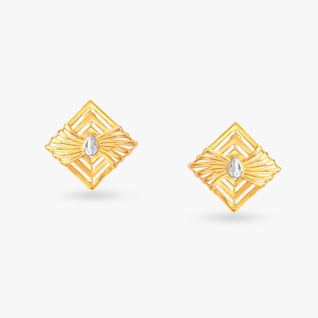 Radiant Gold Stud Earrings 