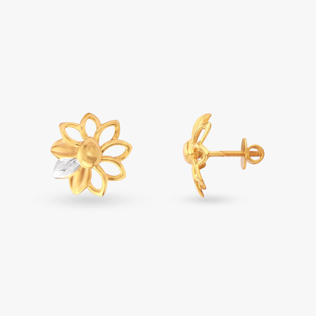Blossom Sparkle Gold Earrings 2