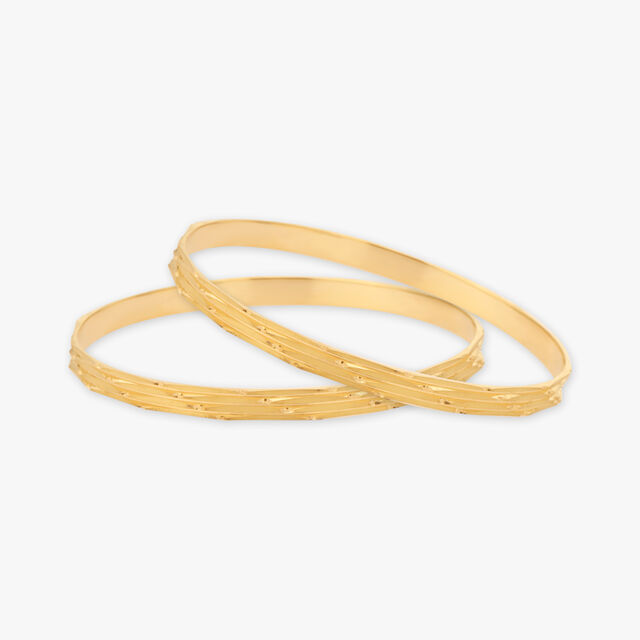 Classic Textured Gold Bangles