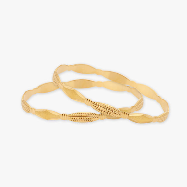 Intricate Twist Gold Bangle