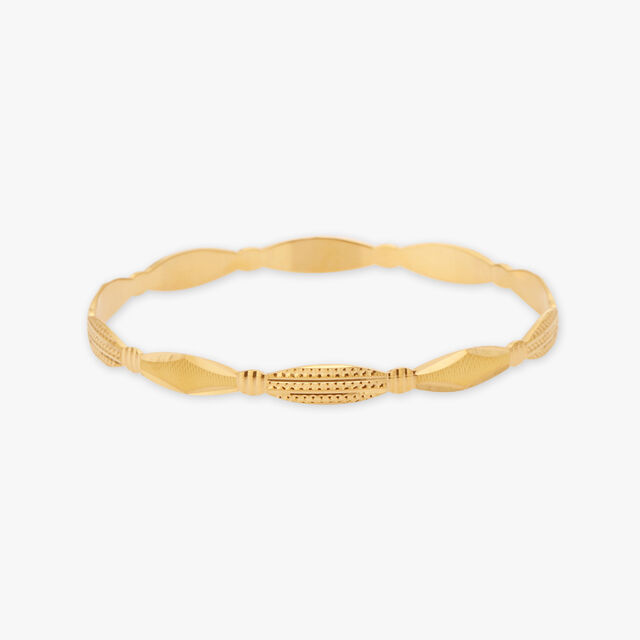 Intricate Twist Gold Bangle