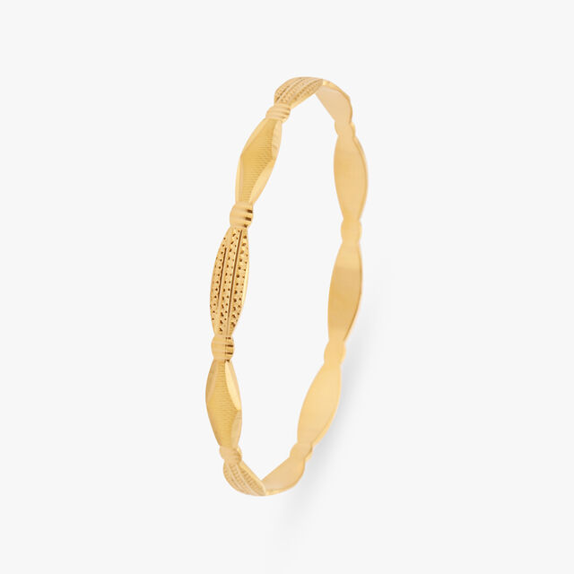 Intricate Twist Gold Bangle