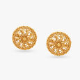 Ethereal Radiance Gold Stud Earrings 