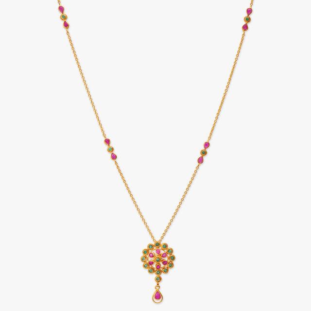Majestic Gold Pendant with Chain and Earrings Set 2