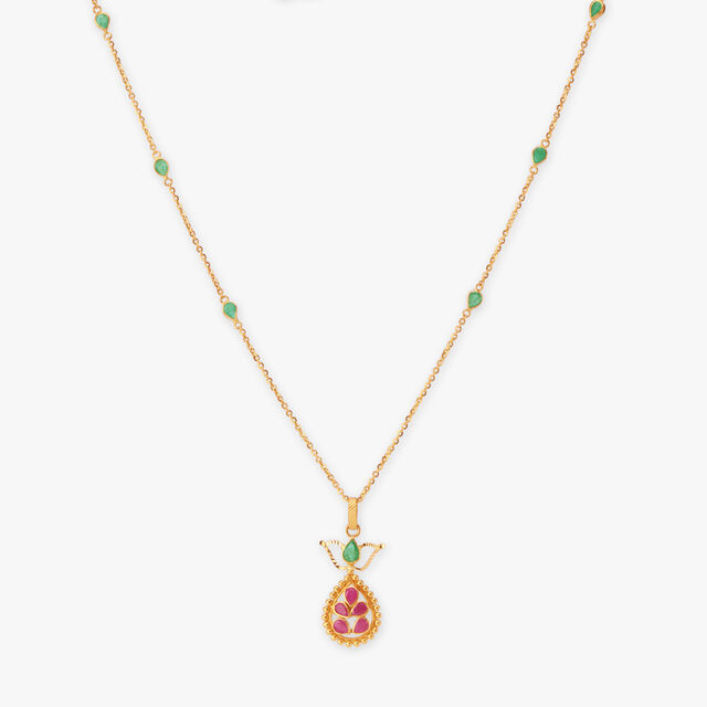 Lustrous Pendant With Chain And Earrings Set 2