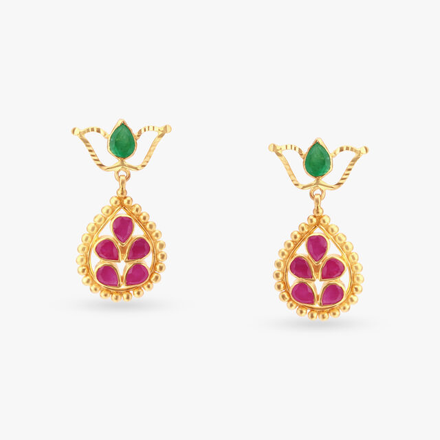 Lustrous Pendant With Chain And Earrings Set 4